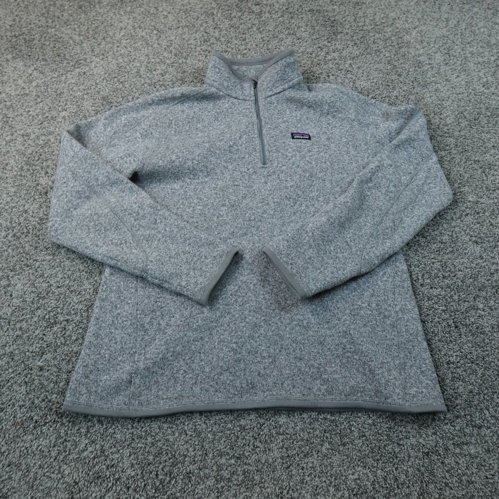 Patagonia Pullover Womens XL Gray Better Sweater 1/4 Zip Fleece Sweatshirt Hike